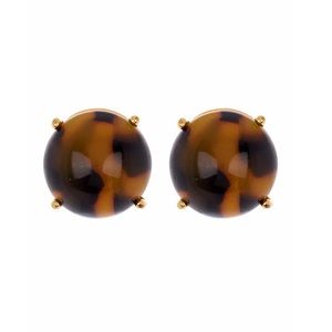 Kate Spade large gumdrop stud earrings - tortoise